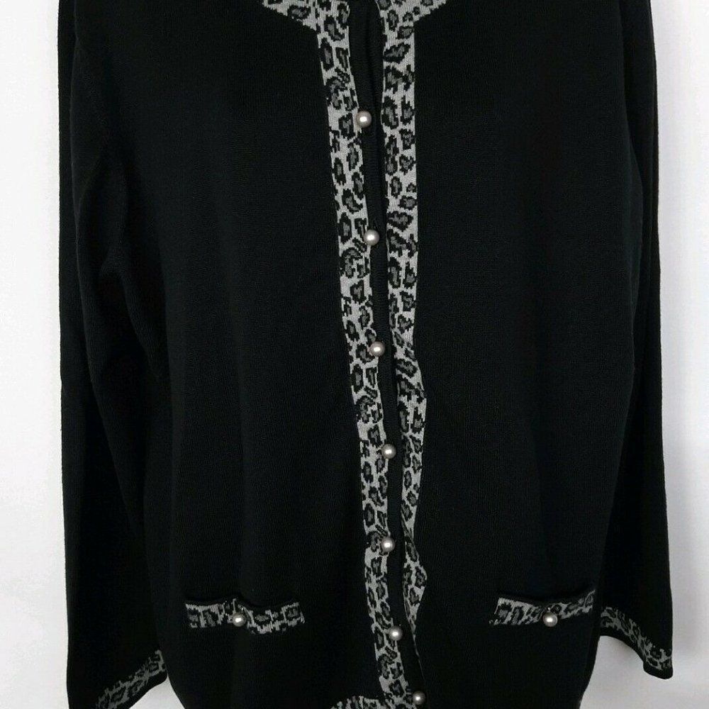 ALFRED DUNNER Black Long‎ Sleeve Sweater XL